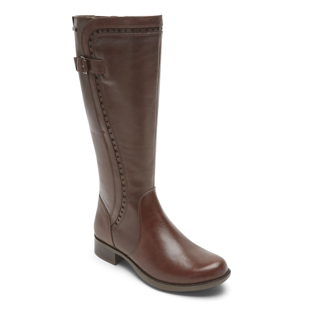 Botas Rockport Mujer Mexico - Copley Waterproof Tall Marrom - OZDMV3627